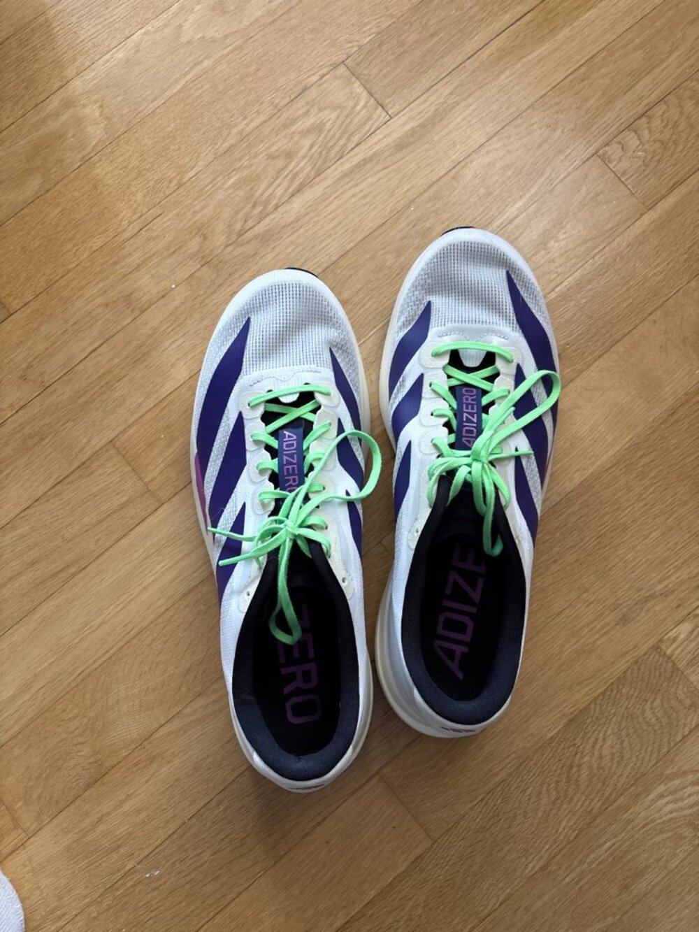 adidas Adizero EVO SL Running Shoes Men's Size 11.5 White Purple Green